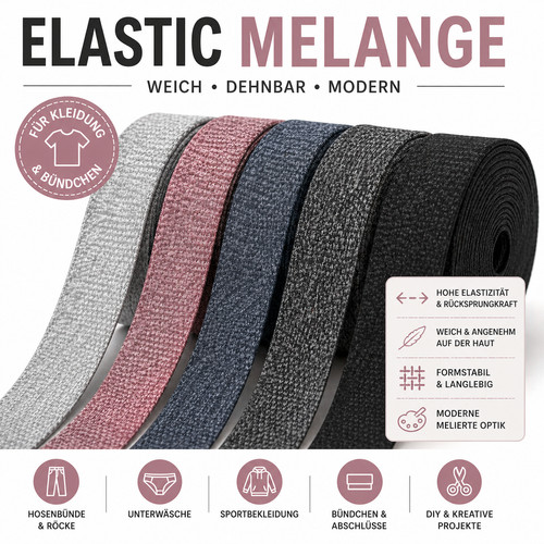 Elastikband melange 726r - melange, –