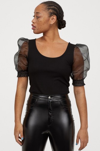 Damen oberteil schwarz mit - damen,