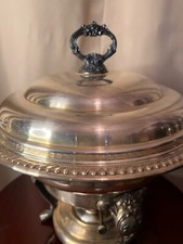 Sheridan versilberte Chafing Dish mit Ständer und Sterno Brenner Speisenwärmer