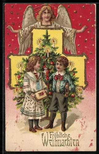 Weihnachtsengel und kinder vor - kinder,