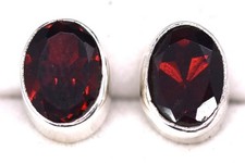 GRANAT OHRSTECKER MIT STERLING SILBER-G 276 