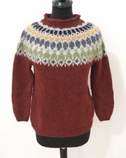 Island Norweger Strick Pullover Jugend Kinder Größe 152/158 Schurwolle P900