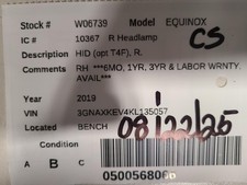 Used Right Headlight Assembly