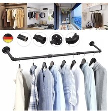 1x Kleiderstange Schwerlast Garderobenstange Industrie Decke Wand 100cm black #8