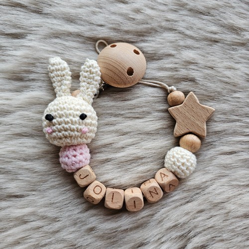 Schnullerkette mit name - schnullerkette,