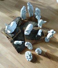 Krippenfiguren Set, 12 teilik. Porzellan,weiß