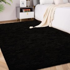 FVVRAX 90x150cm Schwarz Shaggy