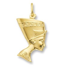 Gelbgold nofretete anhänger - gelbgold,
