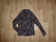 ESPRIT Bluse Langarm Crash - Optik Braun Bestickt + Pailetten Gr.38 **w.NEU**