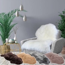 Lammfell Schaffell Echt Fell Deko Teppich Läufer Naturfell Leder Öko gegerbt