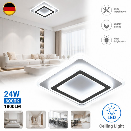 Led deckenleuchte 24w flach - deckenleuchte,