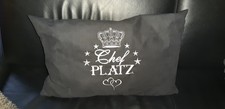 Chefplatz Kissen 40x60cm Geschenk  mit Füllung Schwarz