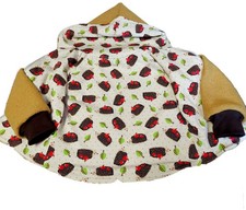 Wollwalkjacke Wendejacke Igel Jacke Zipfeljacke Kapuze   Wollwalk bestickt