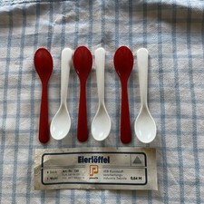 6 Original DDR Eierlöffel rot