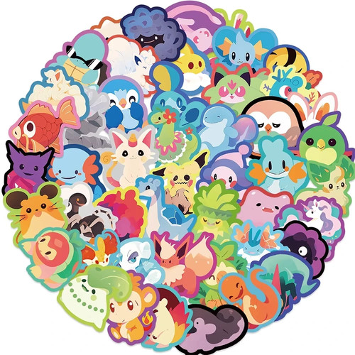 50x pokemon sticker - 50x, anime
