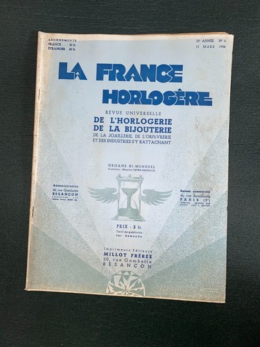 France horlogère revue de - la,