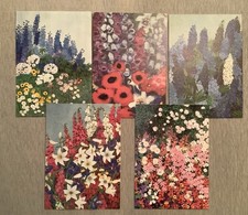 5 Postkarten, Bunter Garten