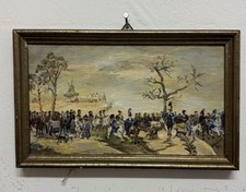 Soldatenzug signiert antik Bild Antiquit...