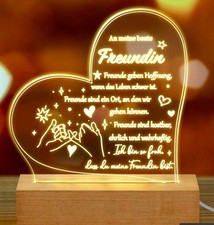 LED Licht, Herz-Nachtlicht, Dekolicht Acryl Licht  "An meine beste Freundin" OVP