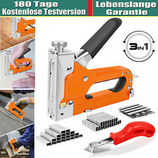 3-in-1 Handtacker Set mit 3000 Klammern -TÜV GS geprüft- Profi Tacker für Holz