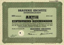 Brauerei Krostitz AG 1941 Krostitz Rittergut Kleincrostitz Delitzsch Radeberger