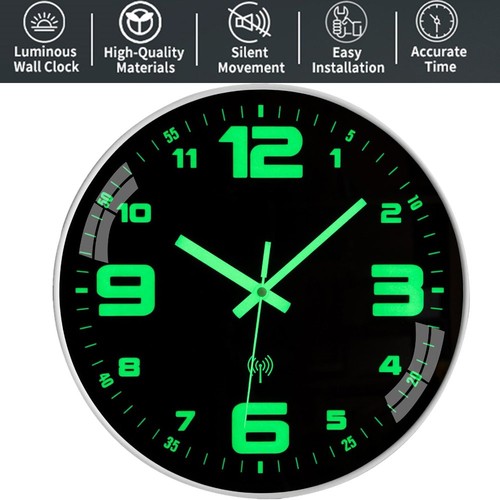 Lautlos leuchtend wanduhr funk - leuchtend,