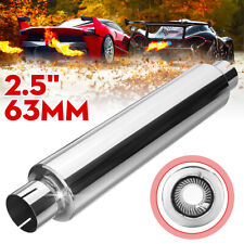 2.5" Universal 63.5mm Auto Auspuff Endtopf Schalldämpfer Rund Edelstahl 1pcs