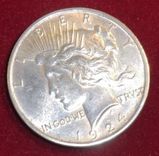 MÜNZE Peace Dollar 1924 in ss