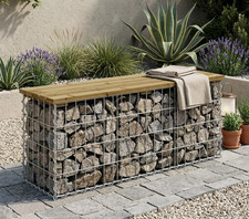Gartenbank Gabione Holz Kiefer