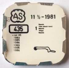 1 Pc As Teil 435 Für Cal. 1981 Teile Uhr Ersatz Vintage NOS