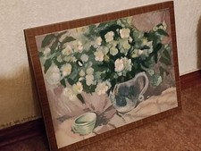 Bild mit Blumen - Motiv aus DDR-Zeit