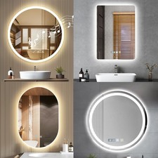 LED Badspiegel 60/70/80cm mit Beleuchtung Beschlagfrei Touch Dimmbar Wandspiegel