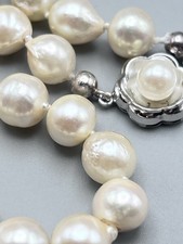 835  Silber Alte Barock Perlen Kette Collier 60 cm Lang