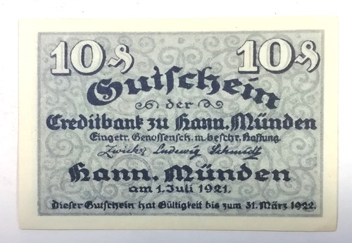 Notgeldschein der stadt - der,