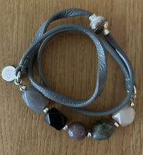 SENCE COPENHAGEN * LEDER * Wickel Armband  Grau * Silber* Magnetverschluss *
