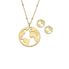 Schmuckset Weltkarte 925/-