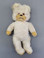 DDR Stofftier Teddy weiß beige 36 cm Glasaugen Kuscheltier Stoffteddy Spielzeug