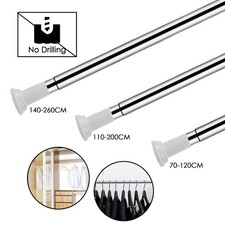 Edelstahl Teleskopstange Duschvorhangstange Ohne Bohren 70-260cm Teleskop Dusch