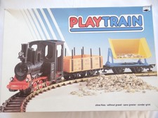 Playtrain Vintage Spielzeug Lokomotive Eisenbahn Zug Wagon Spur 0 Set OVP