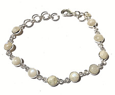 NATÜRLICH MONDSTEIN Edelstein HANDGEFERTIGT 925 Sterlingsilber Schmuck Armband