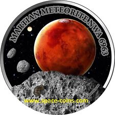 2016 - Niue, Mars Meteorit NWA 6963, 1oz Silber, 1 $, mit Box und COA