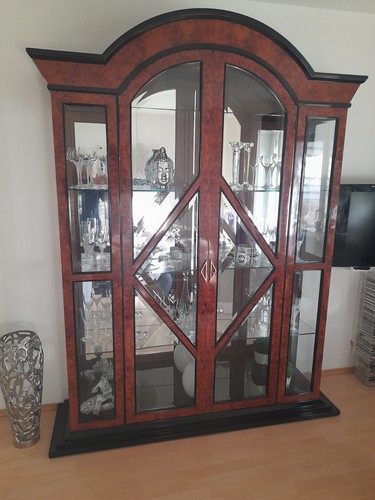 Wurzelholz vitrinen schrank - wurzelholz,
