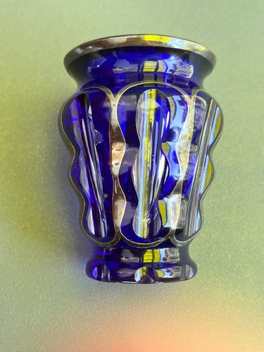 Vase überfang glas blau - vase,
