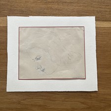 Kleine feine alte Bleistiftzeichnung Handsigniert , Baumann  Bild sehr schön!