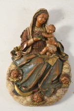 C25U56- Katharina Kaslatter-Bernardi (1889-1979) Holz Relief Madonna mit Kind