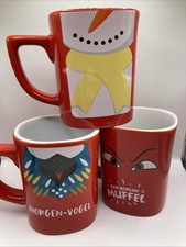 3 Nescafé Tassen Kaffeebecher / Morgen-Vogel, Der Morgen-Muffel Und Schneemann