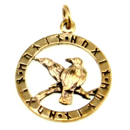 Raben runenkreis anhänger - raben,