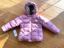 STEIFF Mini Girls: Anorak wendbar Winterjacke Wendejacke DAUNE rosa / taupe 104