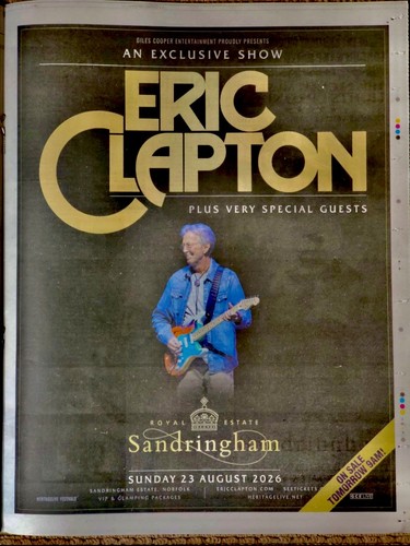 Eric clapton live - tour, 2026