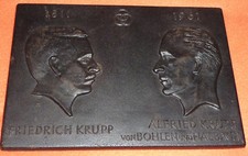 Friedrich Krupp Plakette 21x 15 cm Alfried Krupp von Bohlen und Halbach Essen